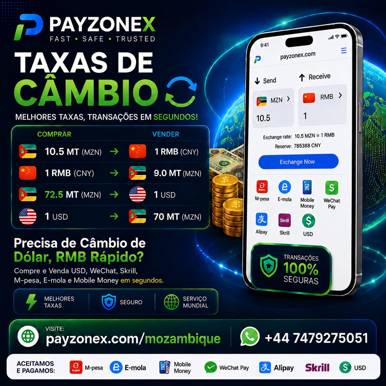 Money Transfer Chin Facebook ad: Alipay, WeChat & USD Exchange in Mozambique