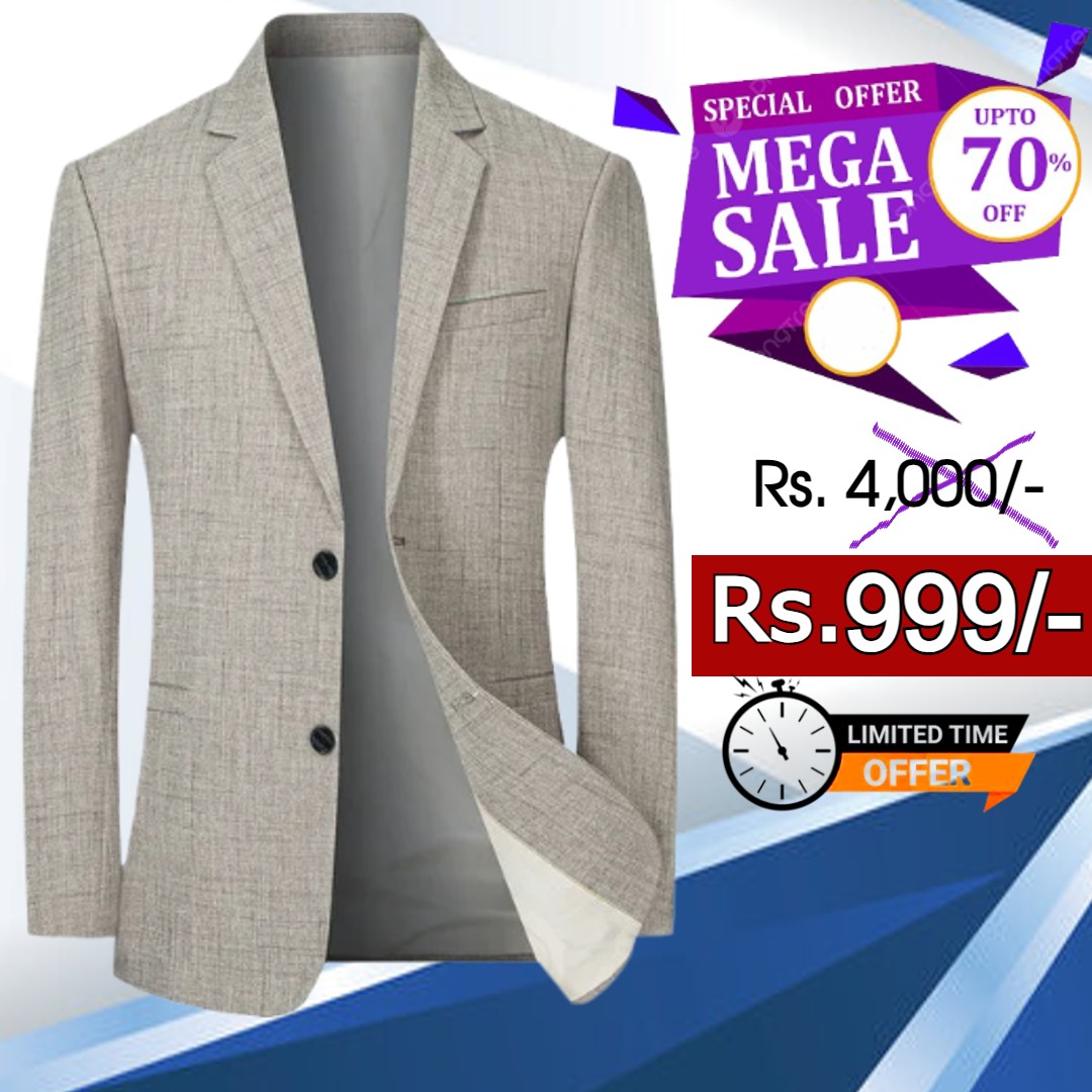 Men's Apparel Co. Facebook ad: Purchase our high-quality preloved blazer jacket coat for…