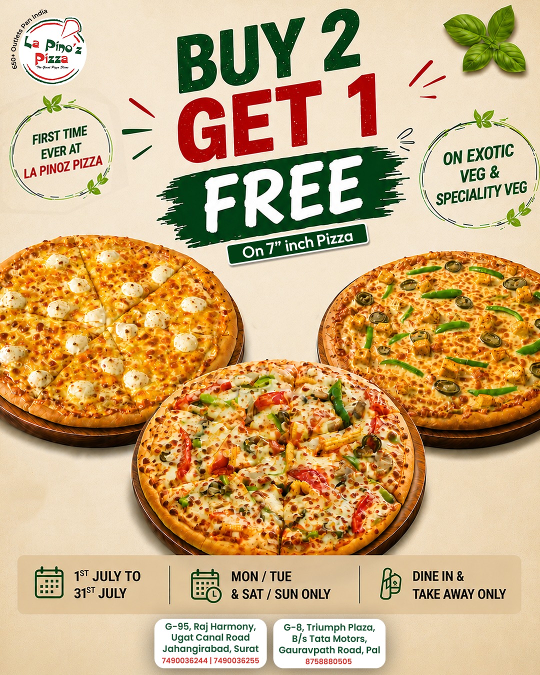 Lapinoz pizza Surat Facebook ad: La Pinoz Pizza - Order Pizza Online