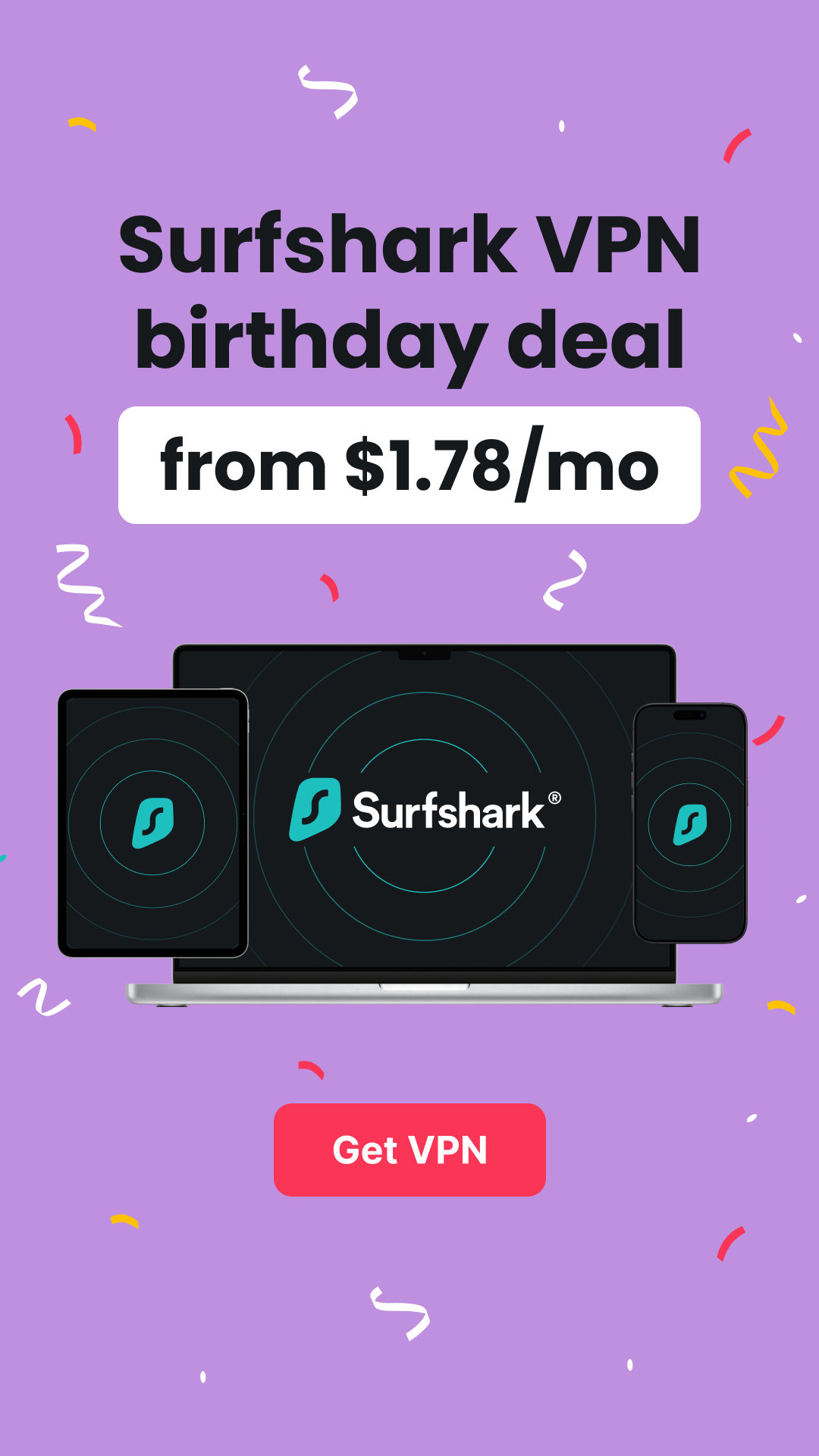 Surfshark Facebook ad