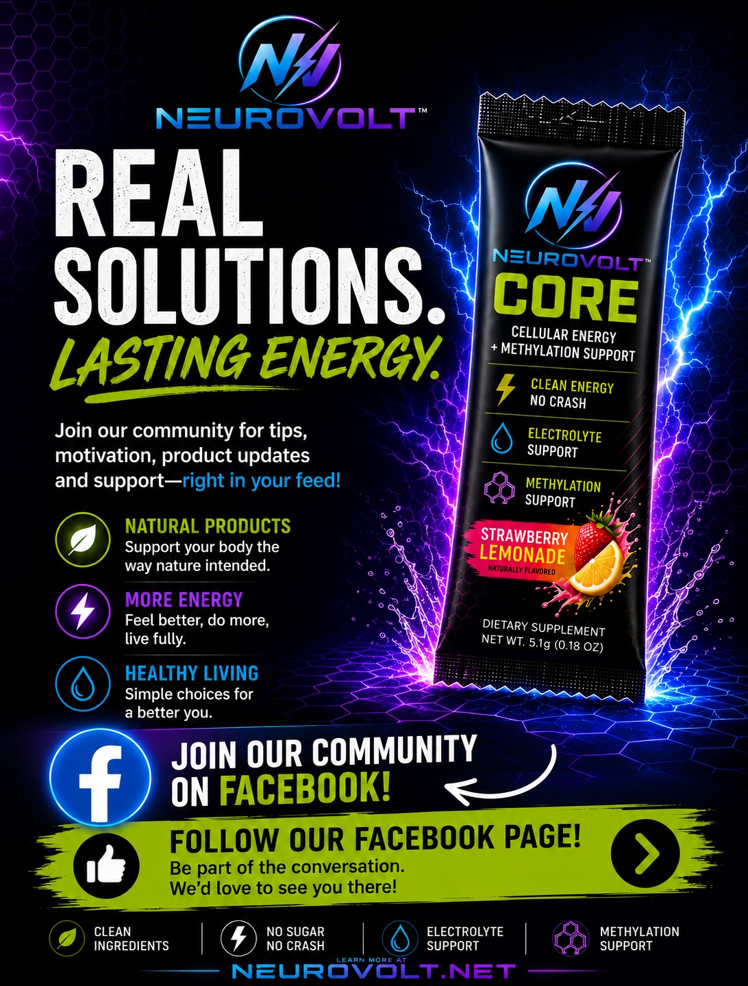 NeuroVolt Energy Supplement Facebook ad