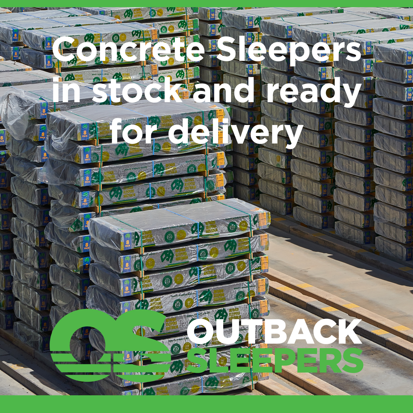Outback Sleepers Australia Facebook ad: Concrete Sleepers Available Now