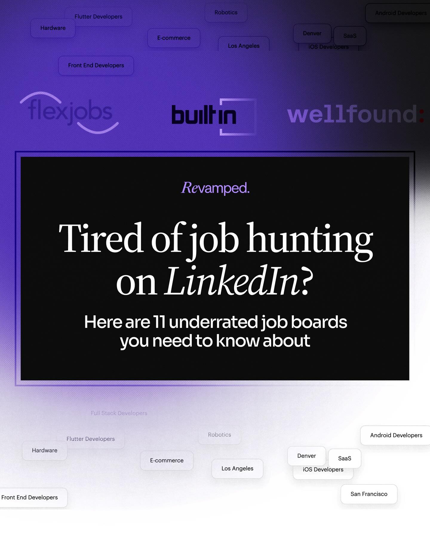 revampedcp Facebook ad: Tired of getting ghosted on LinkedIn?