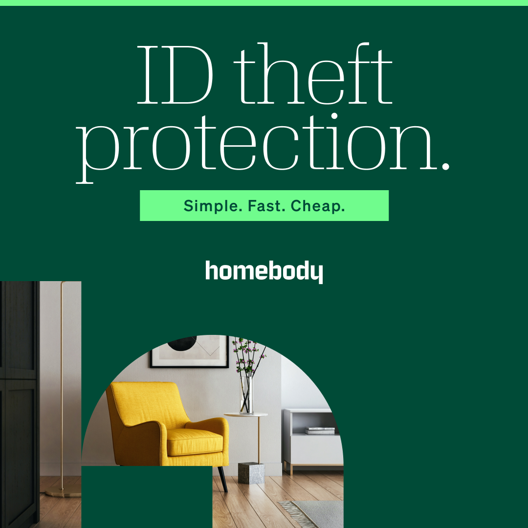 Homebody for Renters Facebook ad: ID Theft Protection - Get a policy in a few minutes.