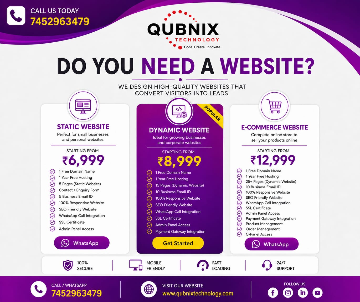 Qubnix Technology Facebook ad: Chat with us