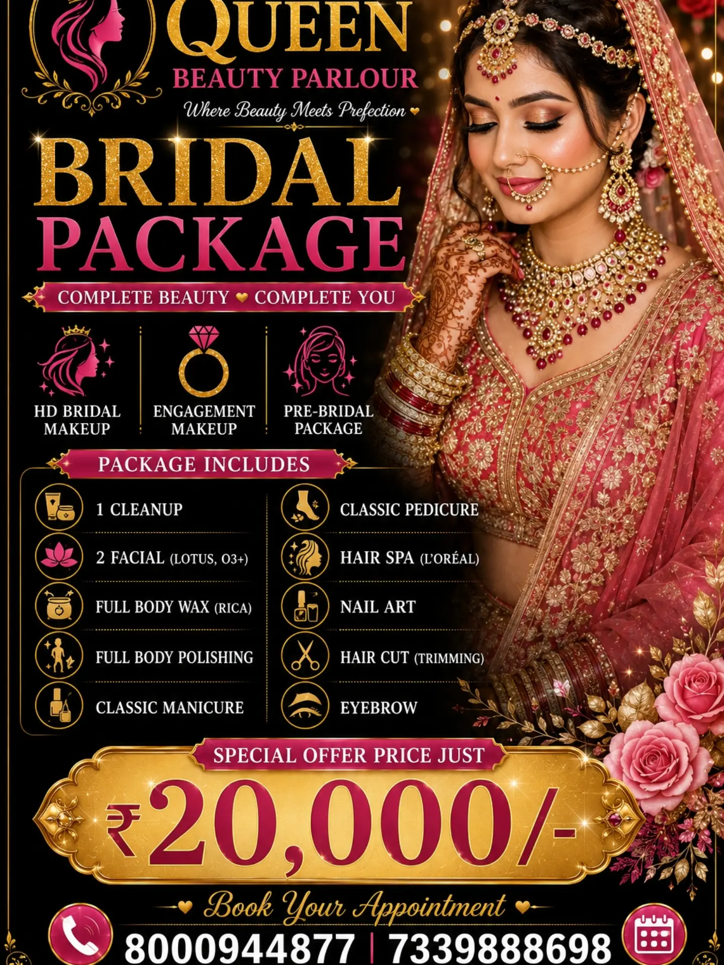 kota_makeup_artist877 Facebook ad: HD Bridal Makeup, Engagement Makeup and Pre-Bridal Package…