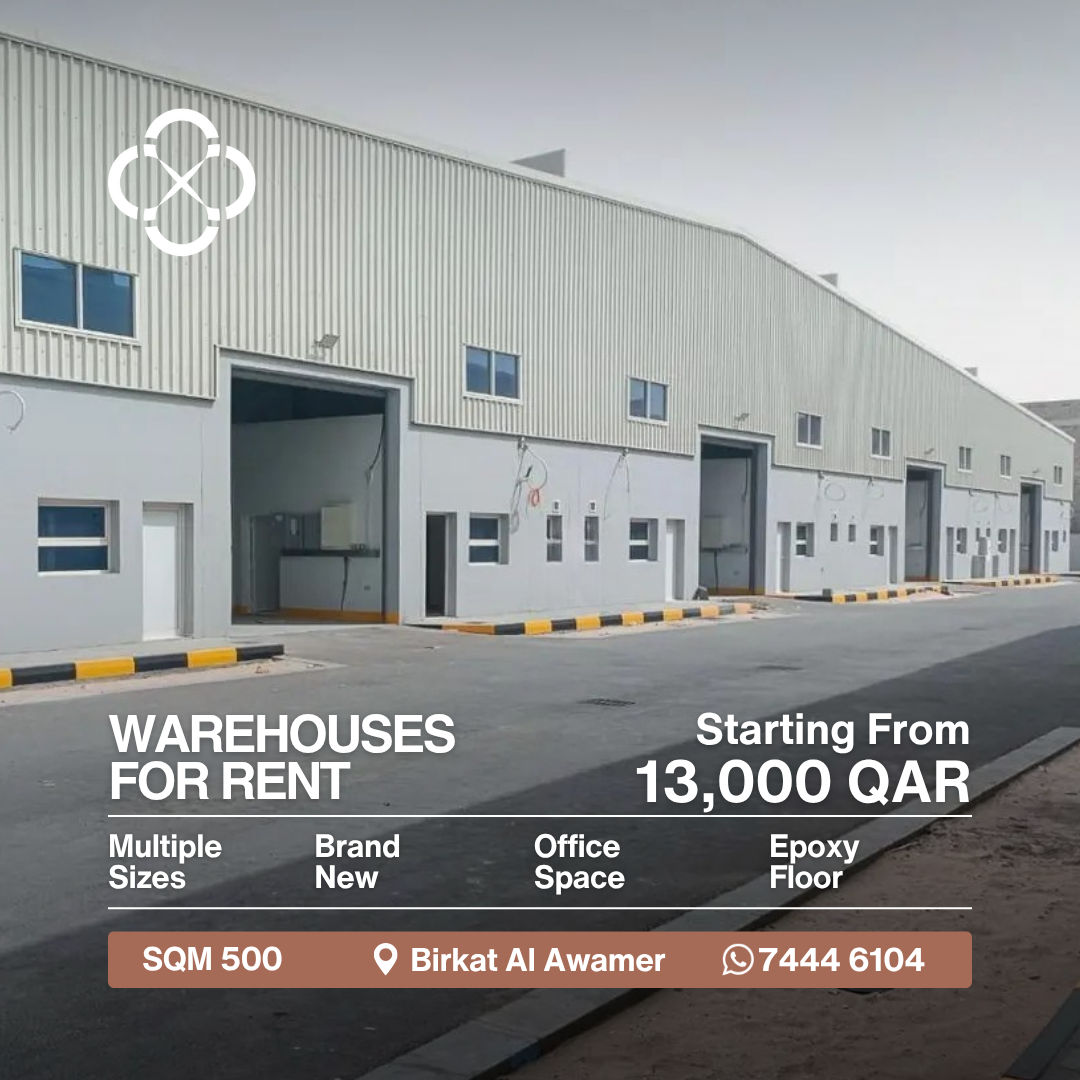 Golden Key Real Estate Facebook ad: Premium Warehouses for Rent | From 13,000 QAR!