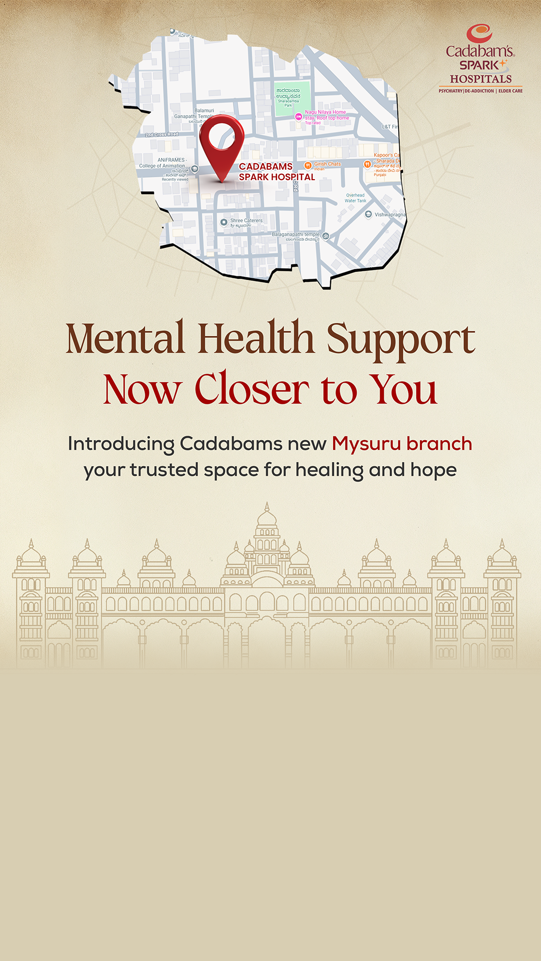 Cadabam's Hospitals Facebook ad: Mental health support is now closer to you!