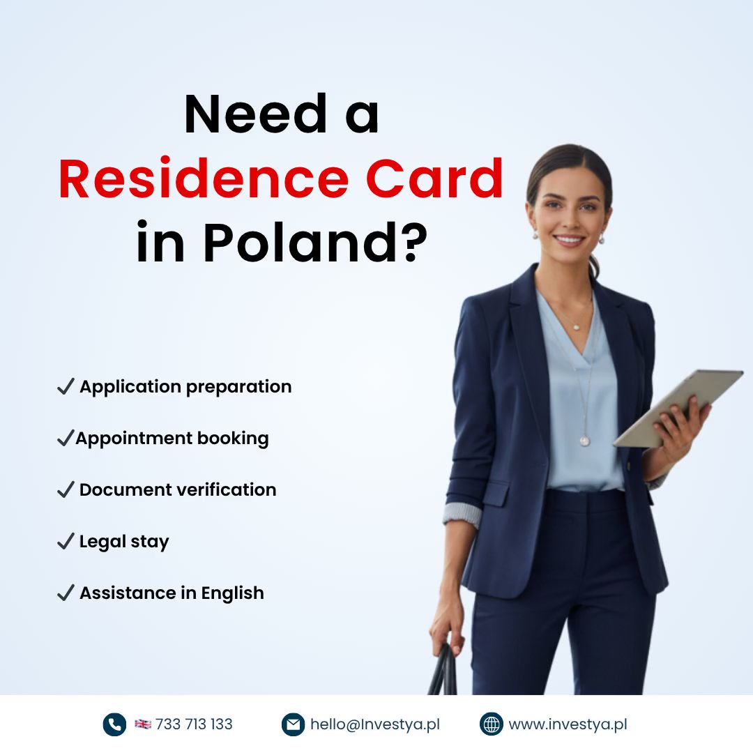 Investya - Business & Consulting Services Facebook ad: Get Your Residence Card in Poland, Fast & Easy