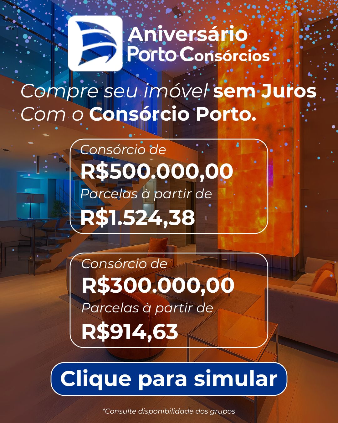 Porto Brasil Consórcios Facebook ad: ANIVERSÁRIO PORTO CONSÓRCIOS