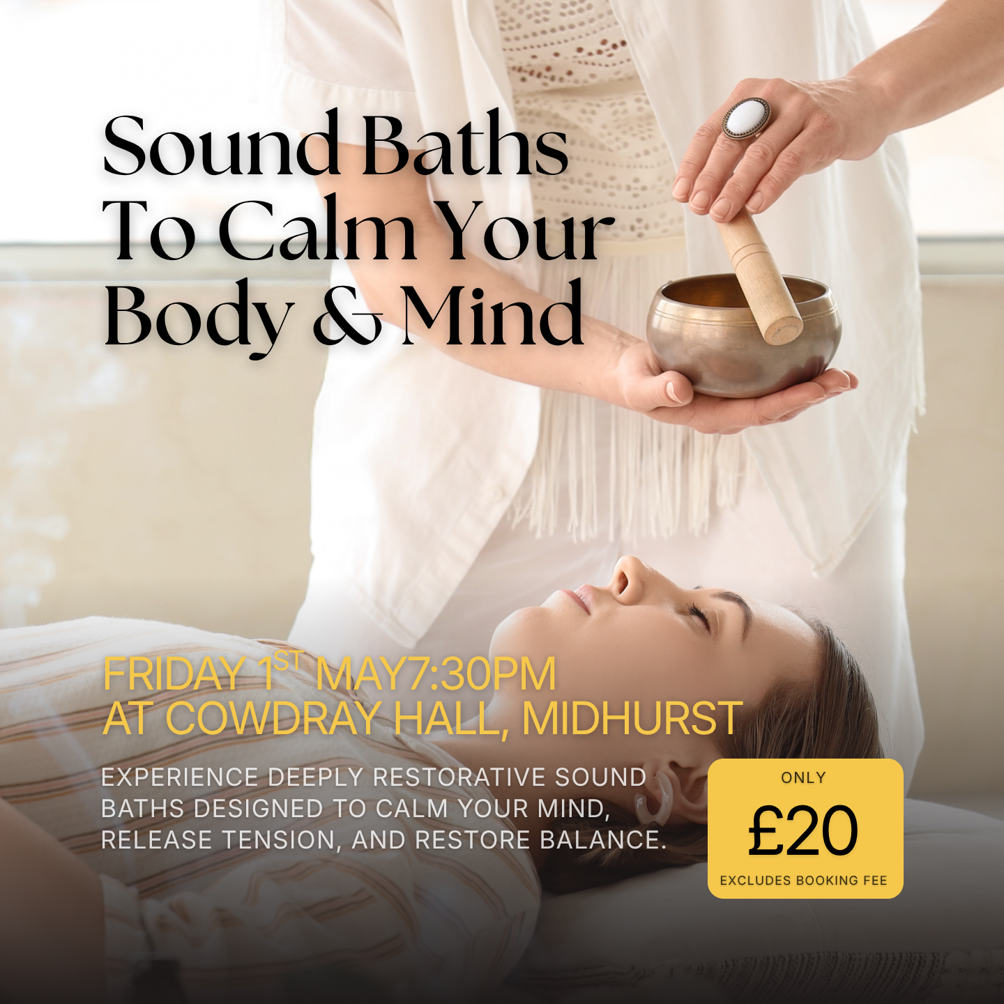 Victorious Vibrations Facebook ad: Sound Baths, Cowdray Hall, Midhurst