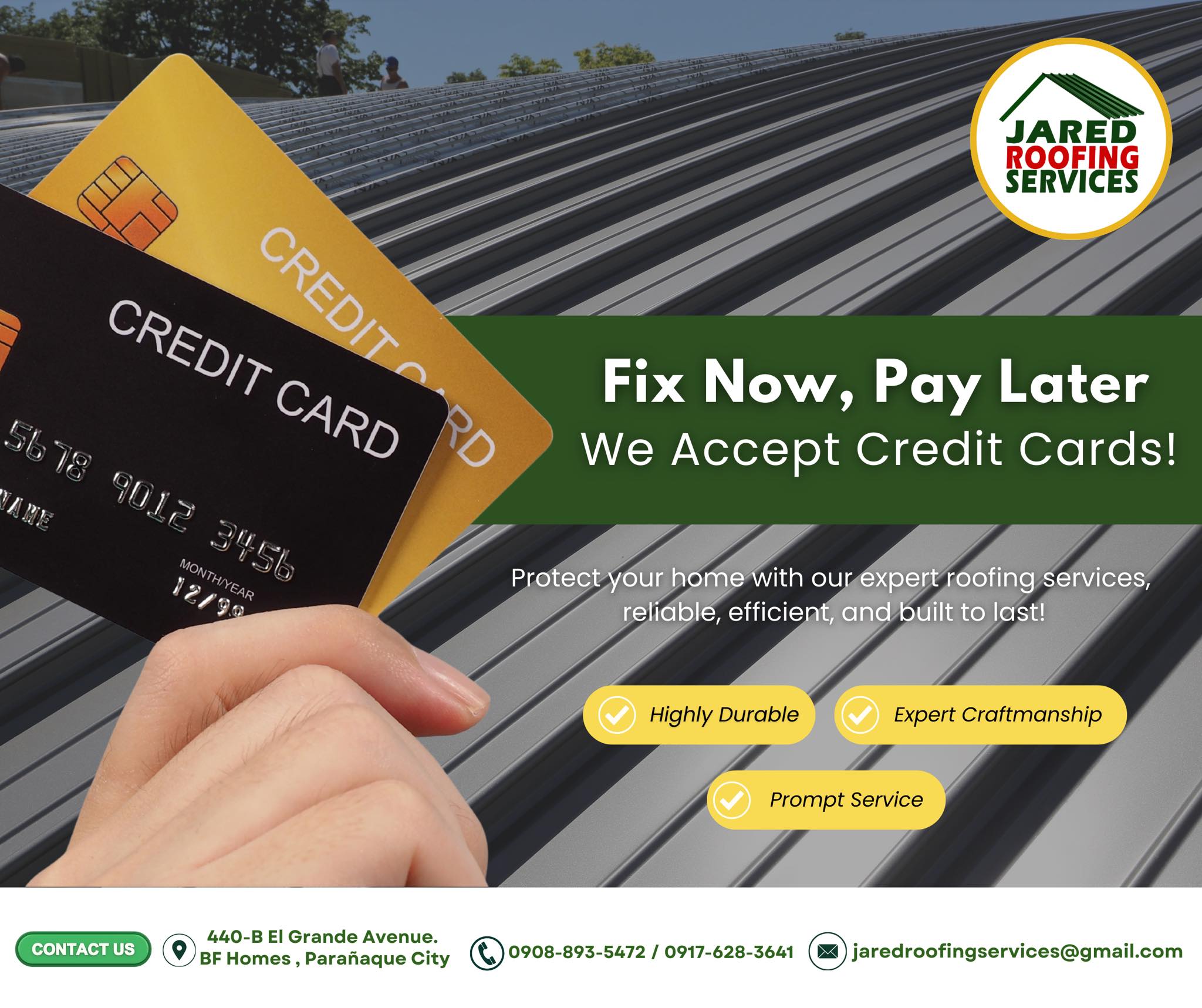 Jared Roofing Services Facebook ad