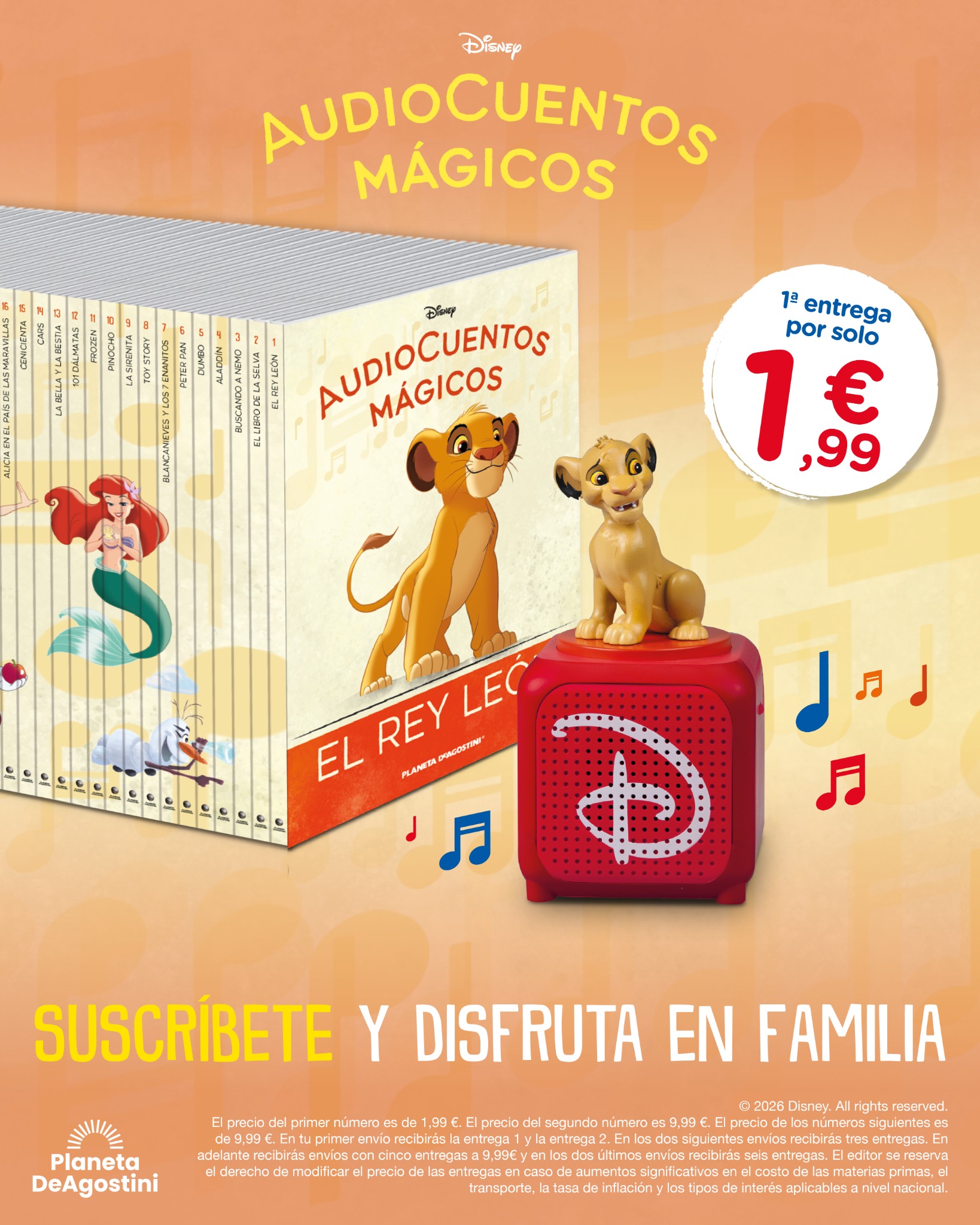 Planeta DeAgostini Facebook ad: Audiocuentos de Disney