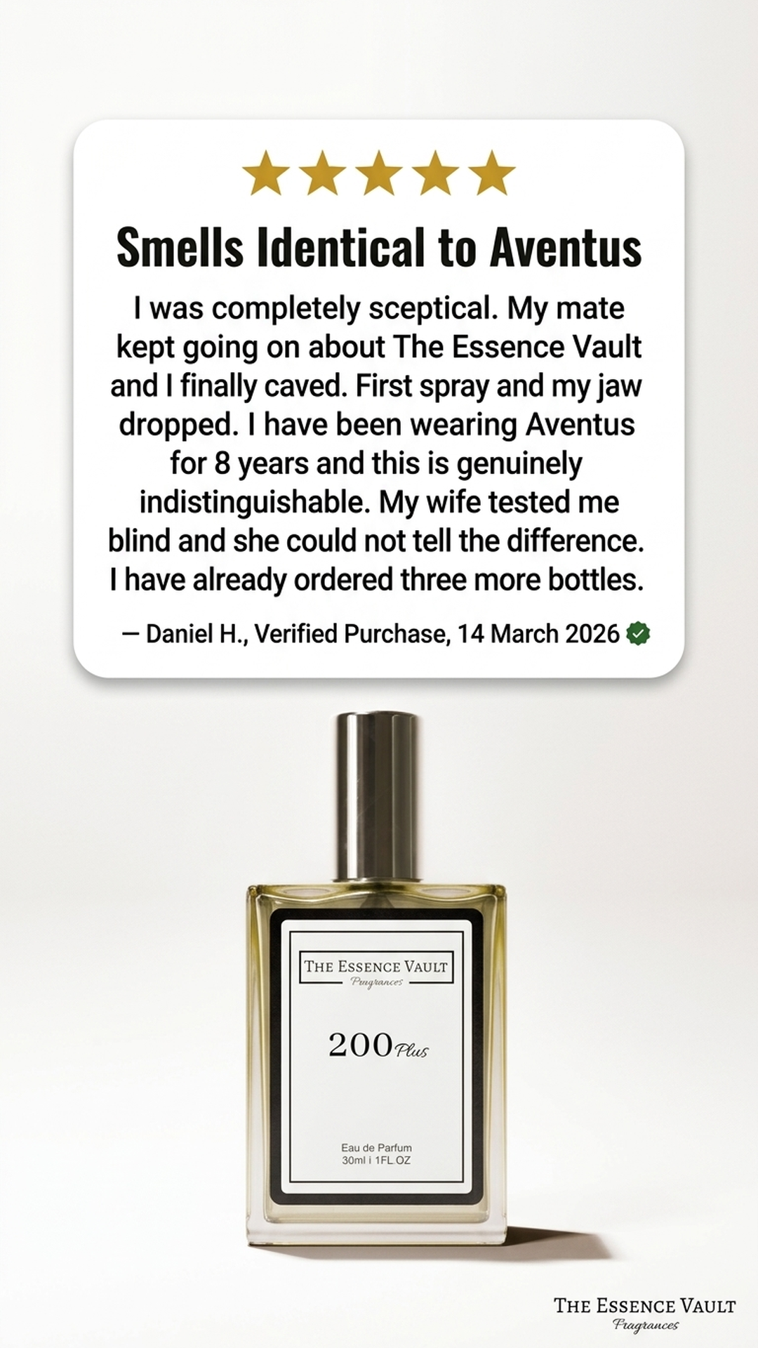 The Essence Vault Facebook ad from Mar 24, 2026