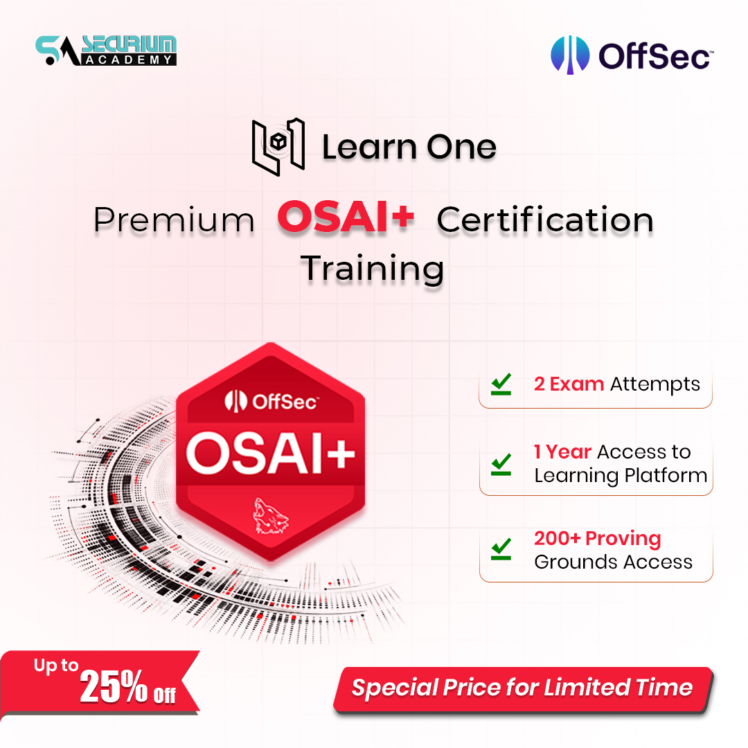 Securium Academy Facebook ad: Become OSAI+ Certified Today