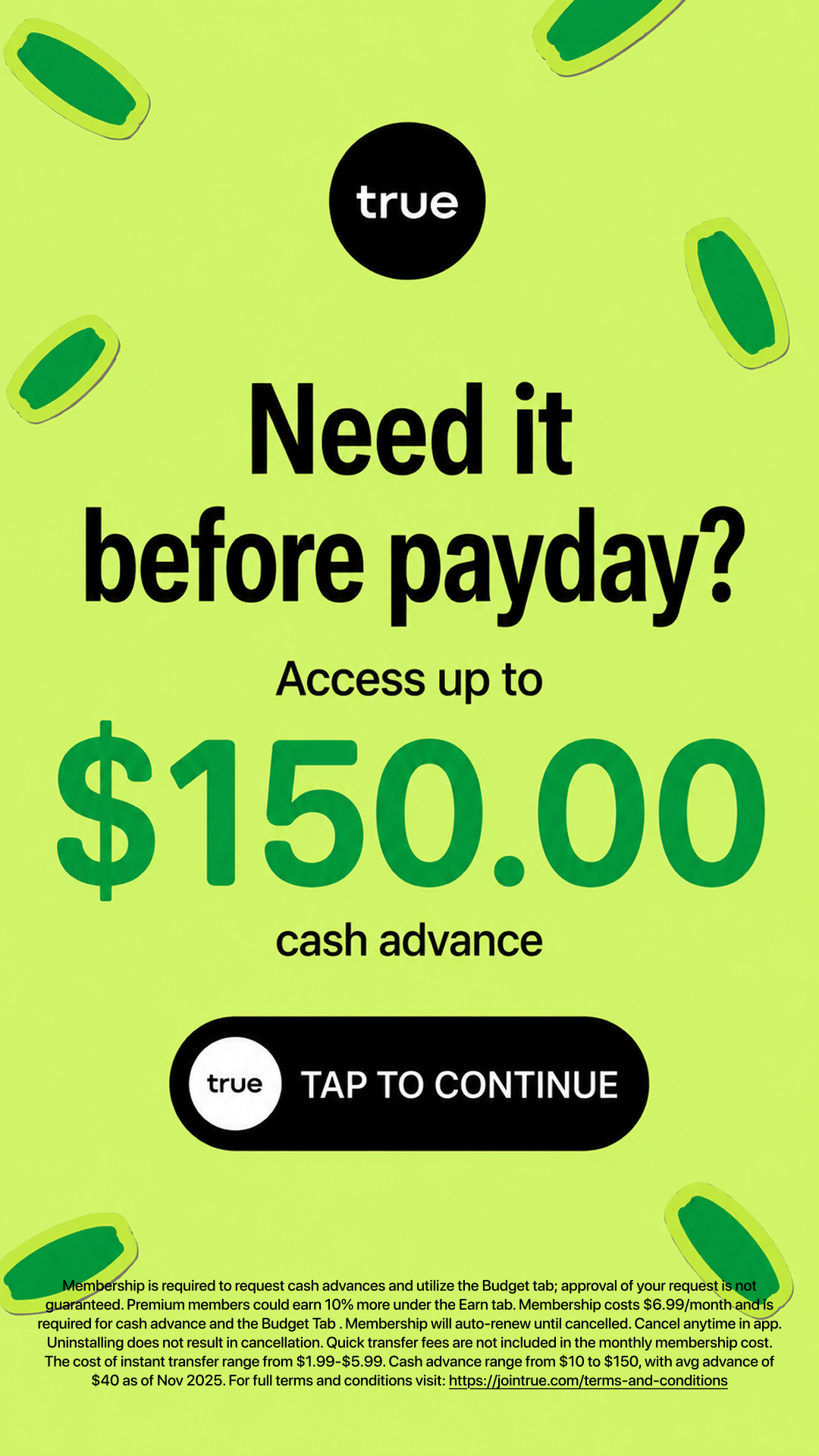 True Finance  Facebook ad
