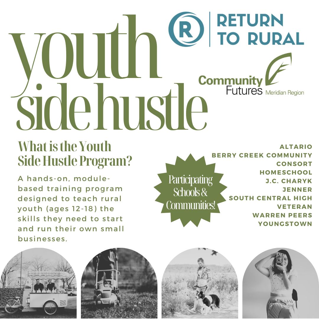 Community Futures Meridian Facebook ad: Youth Side Hustle
