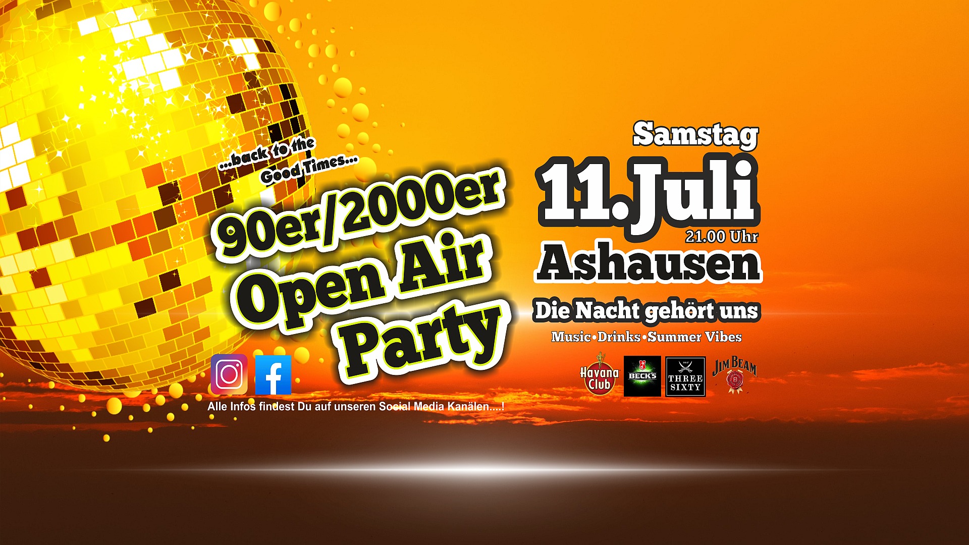 Sasa's Kitchen - Event & Catering - Mobiles Bistro Facebook ad: 90er 2000er Party Open Air Ashausen