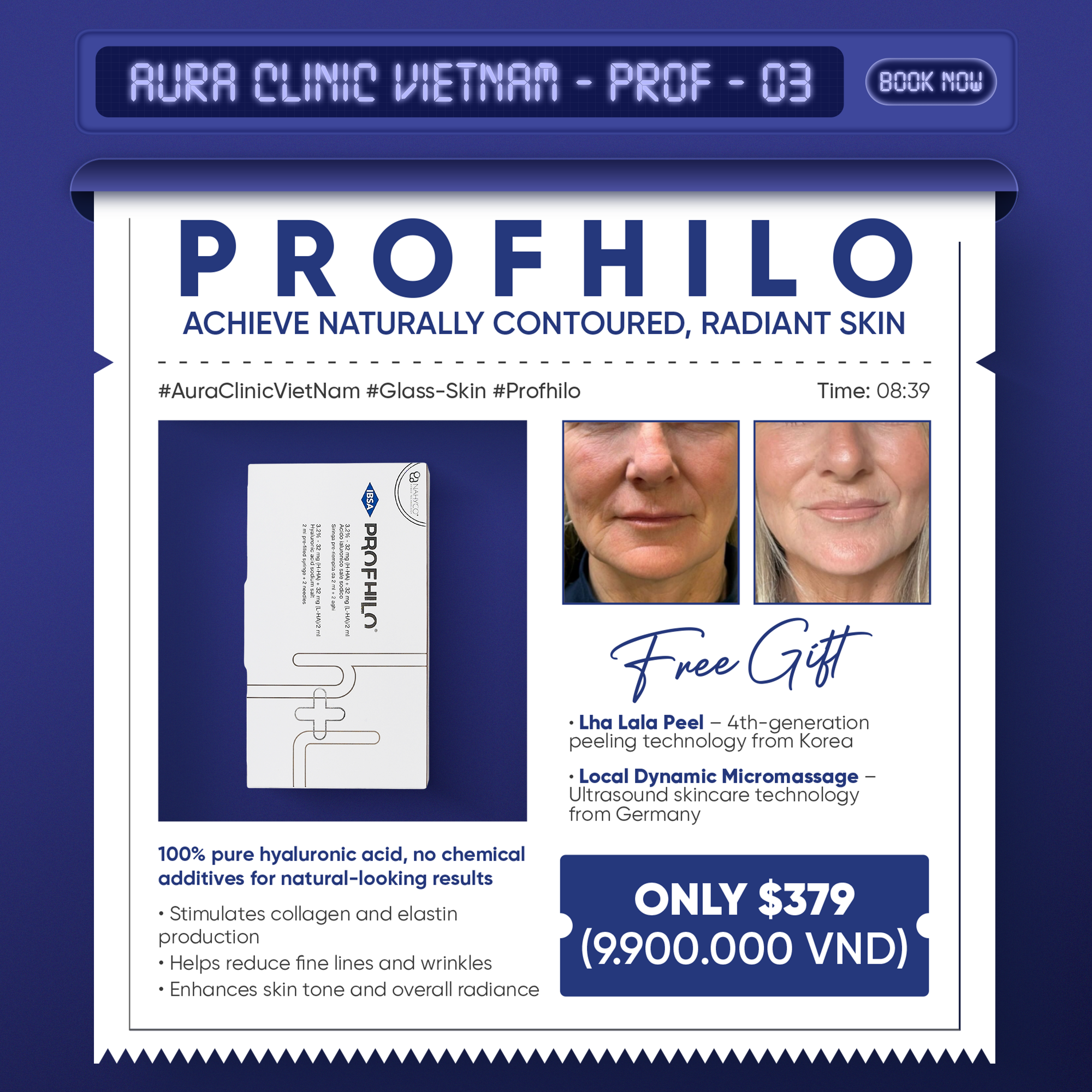 Aura Clinic Vietnam Facebook ad: Revitalize & Renew Your Skin with Premium Mesotherapy…