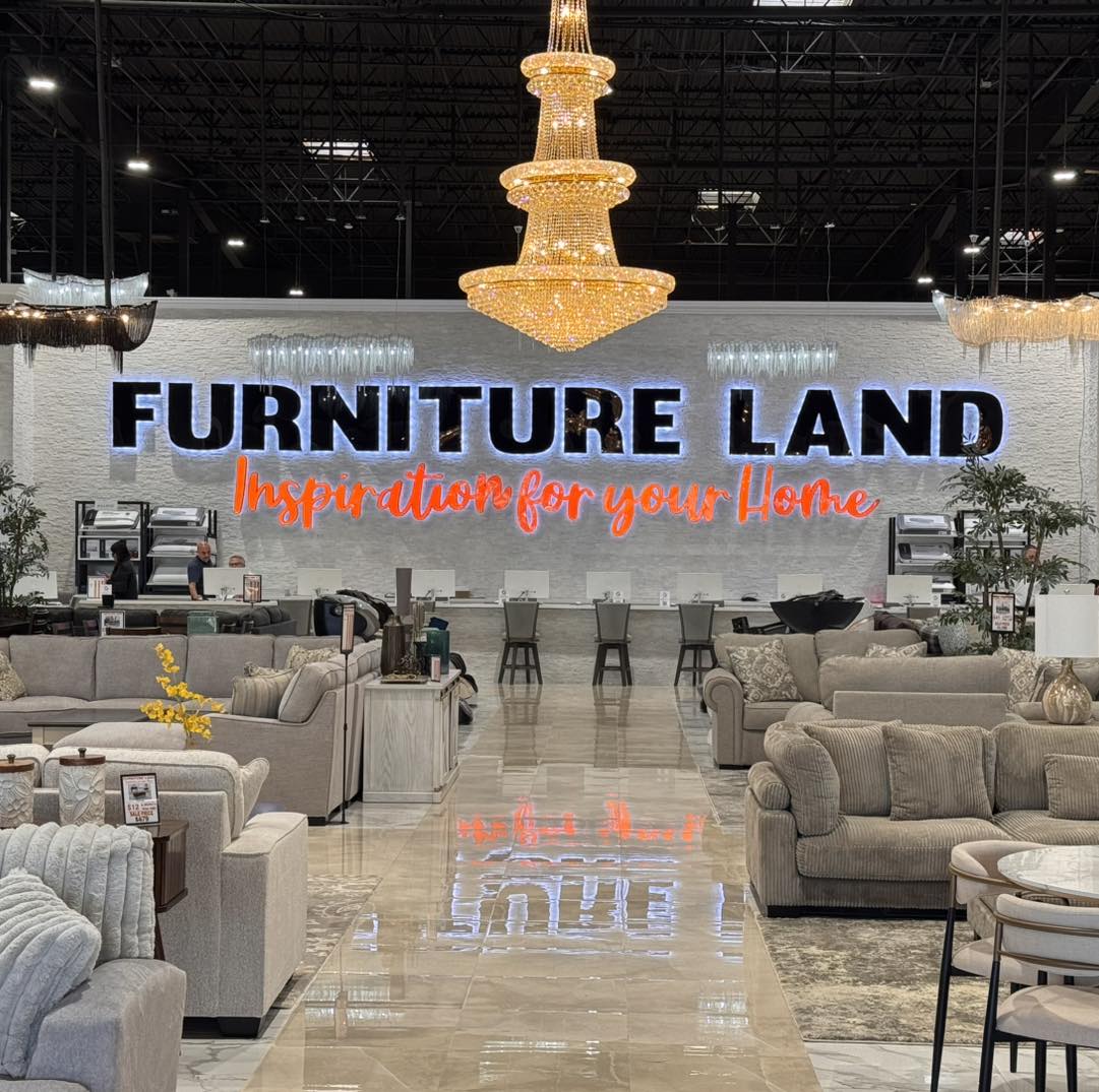 Furniture Land Mid West Facebook ad: Santa Maria, we’re officially OPEN and celebrating with…