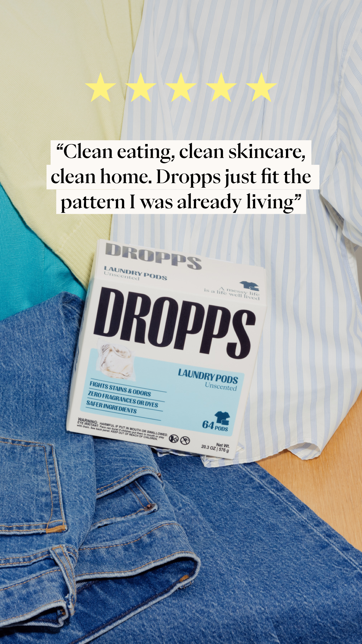 Dropps Facebook ad: Real Homes. Real Clean. 60,000+ Reviews