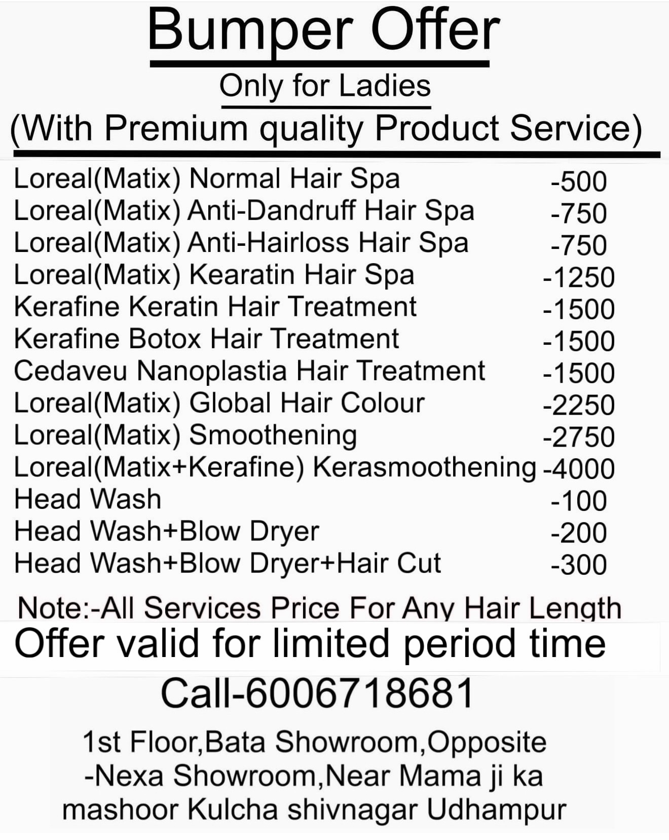 loreasalonudhampur Facebook ad from May 19, 2026