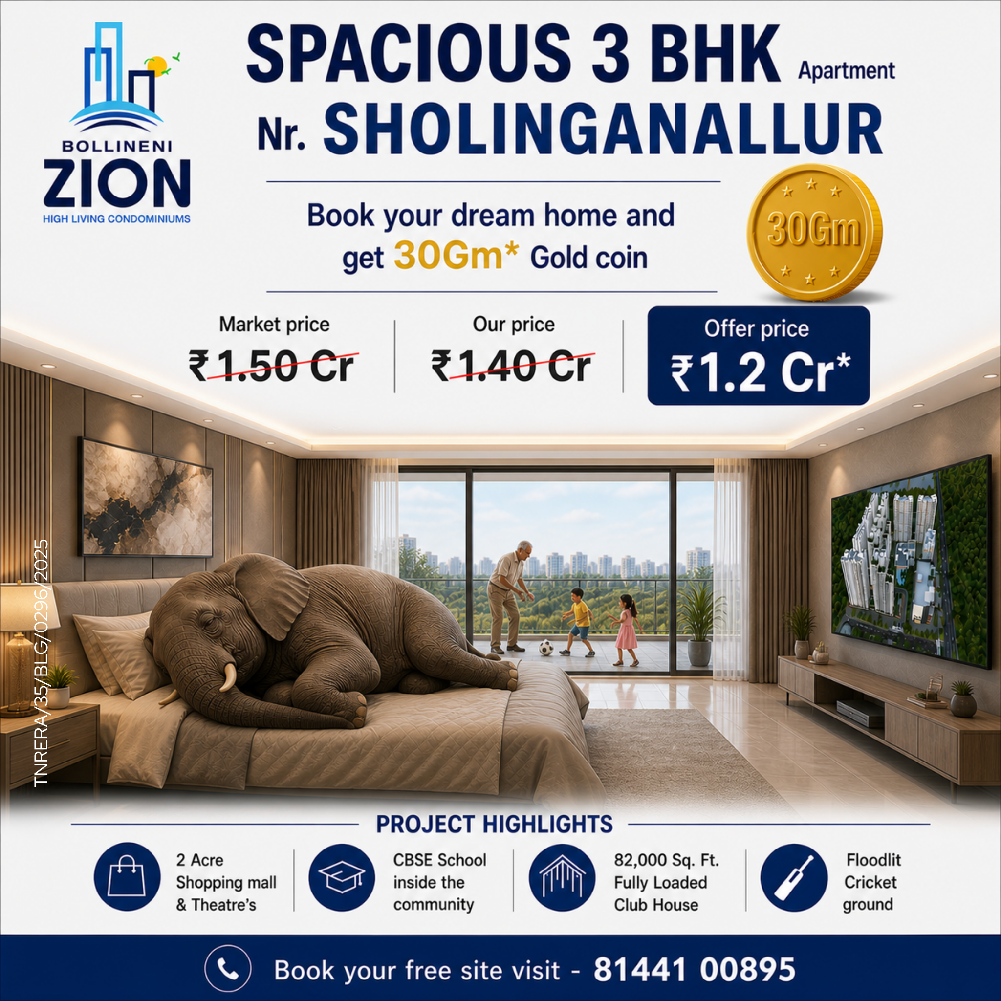 Bollineni Chennai Facebook ad: Bollineni Zion - Get Up to 30Gm* Gold Coin