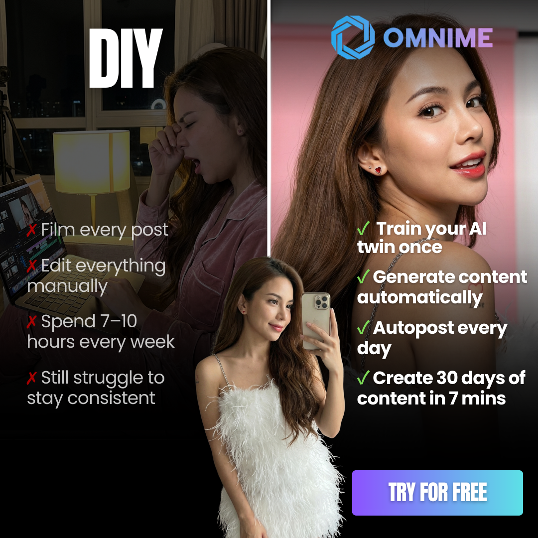 Omnime AI Facebook ad: Creators: Switch from DIY Content to Automated Posting