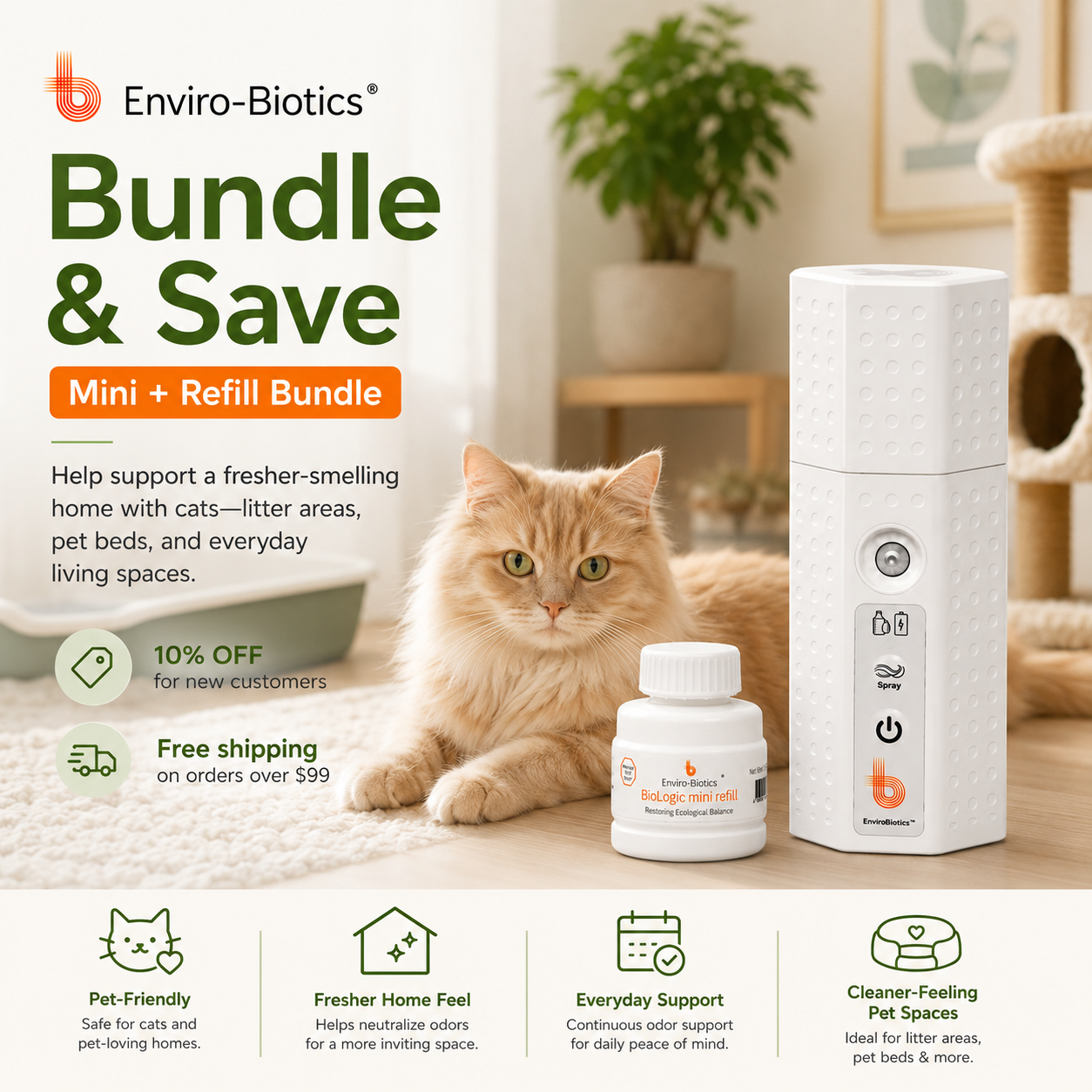 Healthy Air Home Facebook ad: A Fresher Home for Cat Lovers