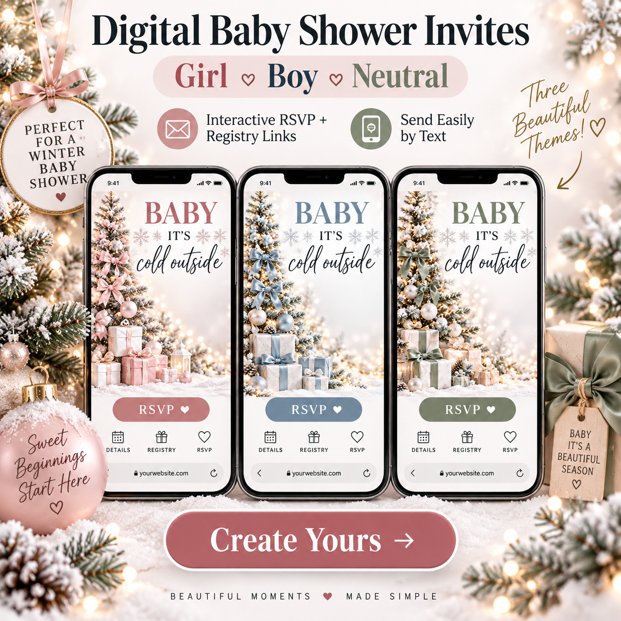 Your Baby Shower Invite Facebook ad: Create Your Baby Shower RSVP Website