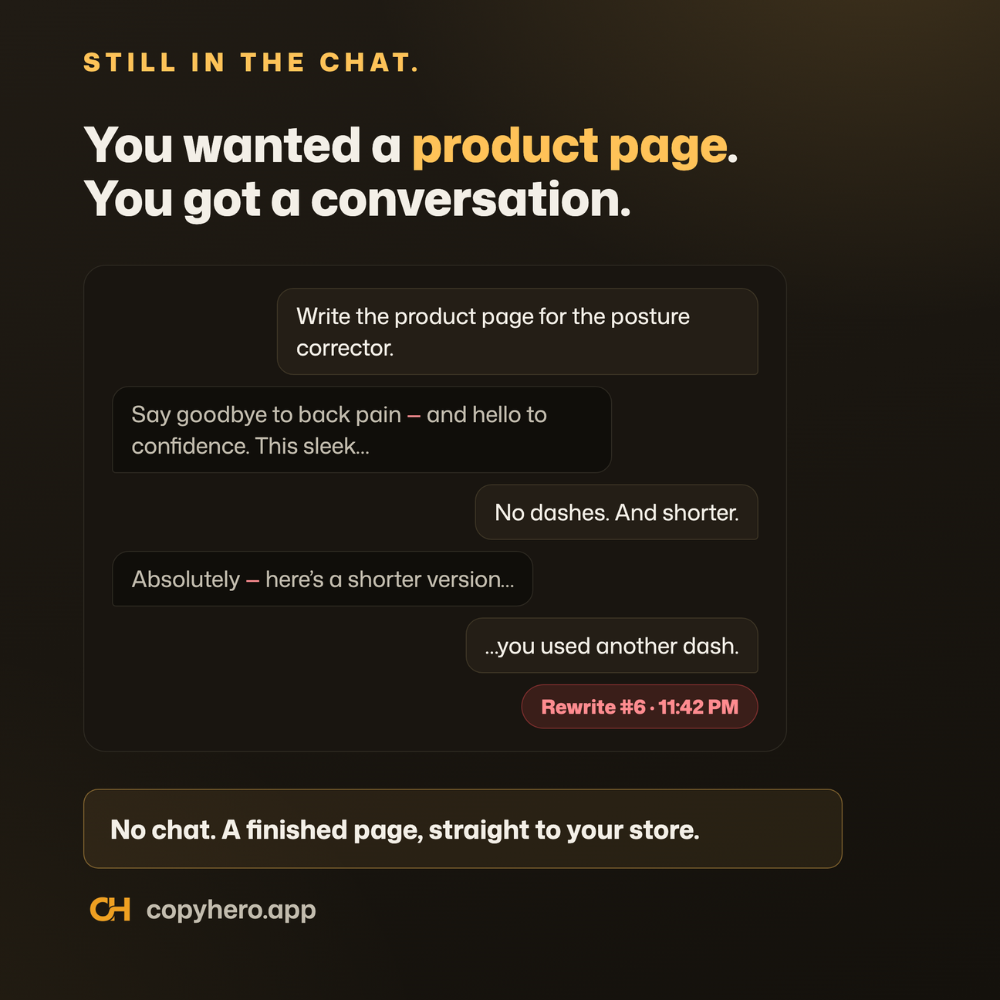 copyhero.app Facebook ad: Your prompts, 100x the speed.