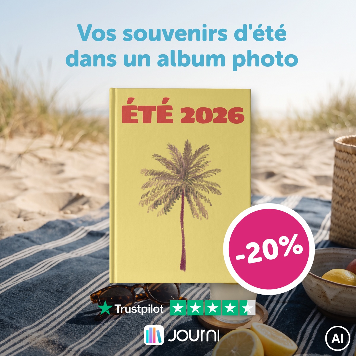 Journi - Smart Photo Journal & Photo Book Facebook ad: Souvenirs d'été avec Journi