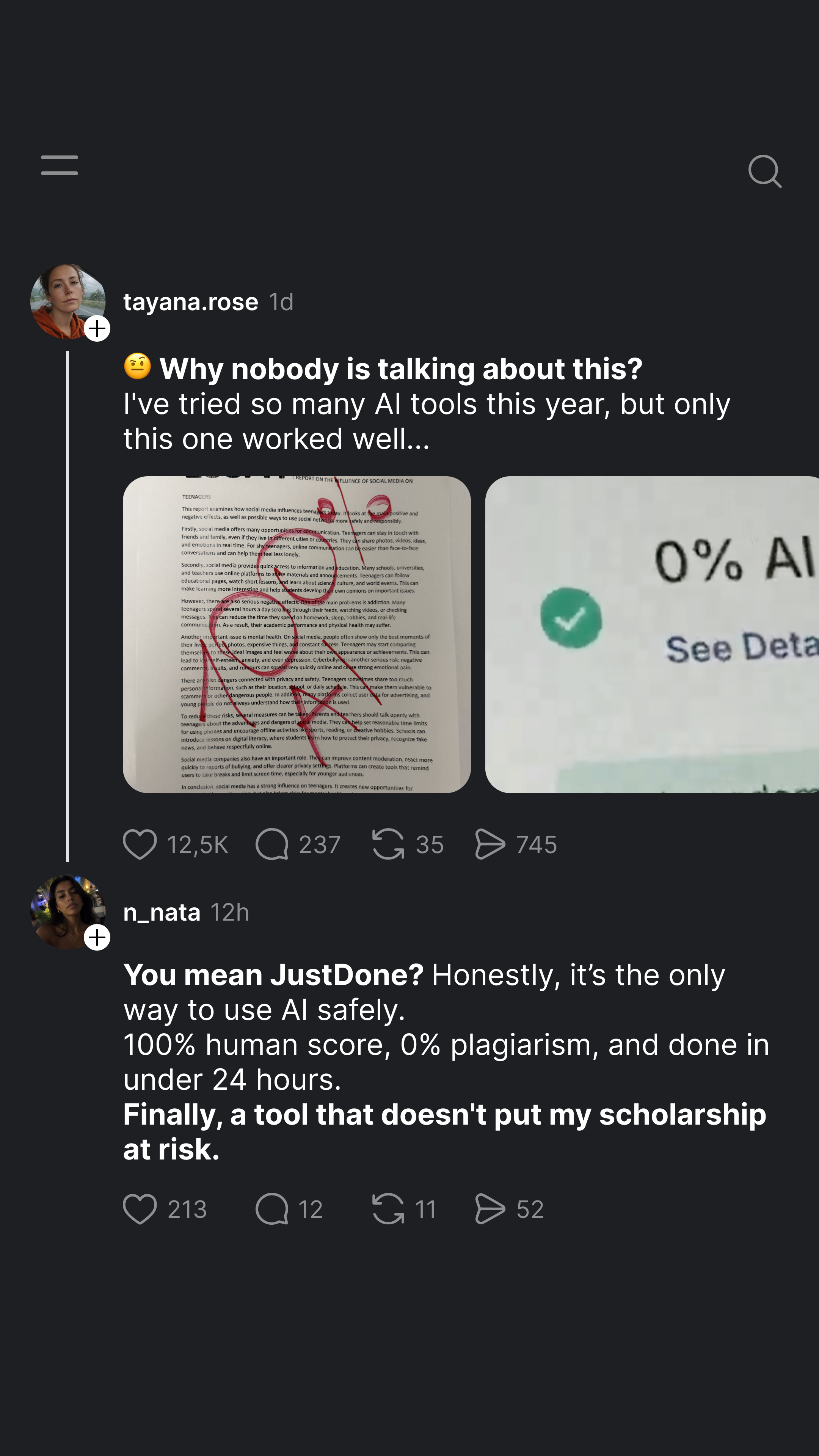 JustDone Facebook ad
