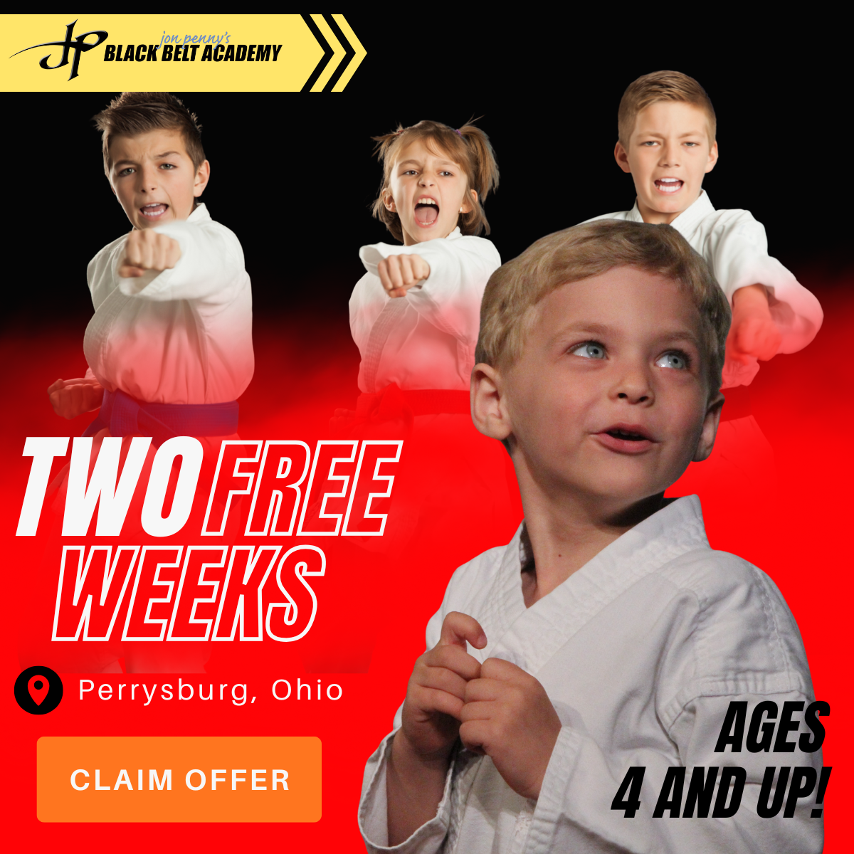 Jon Penny's Black Belt Academy and Krav Maga Facebook ad