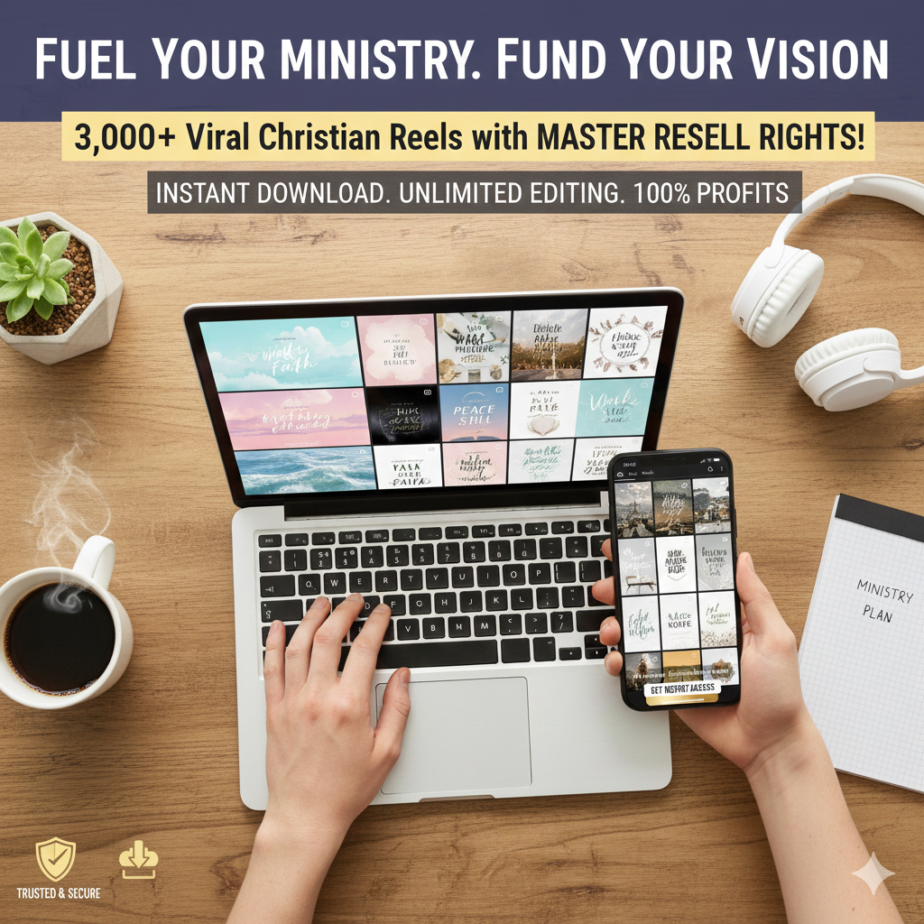 Aerra Studio Facebook ad: 3000+ Aesthetic Christian Reels