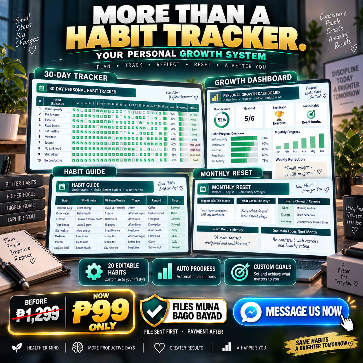 Habit Tracker Facebook ad: More Than A Habit Checklist