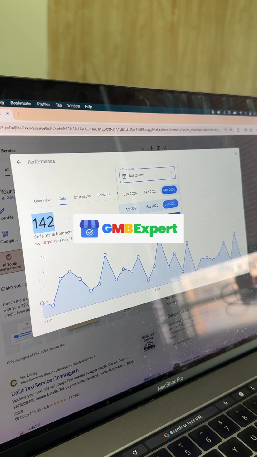 Google My Business SEO - GMB.Expert Facebook ad: 500+ patient calls in one month.