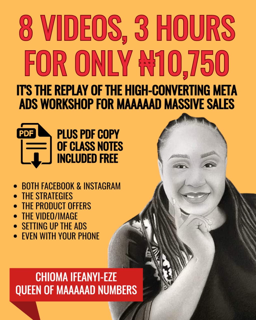 Chioma Business School Facebook ad: Learn Meta Ads even if you are a beginner - Apply it and…