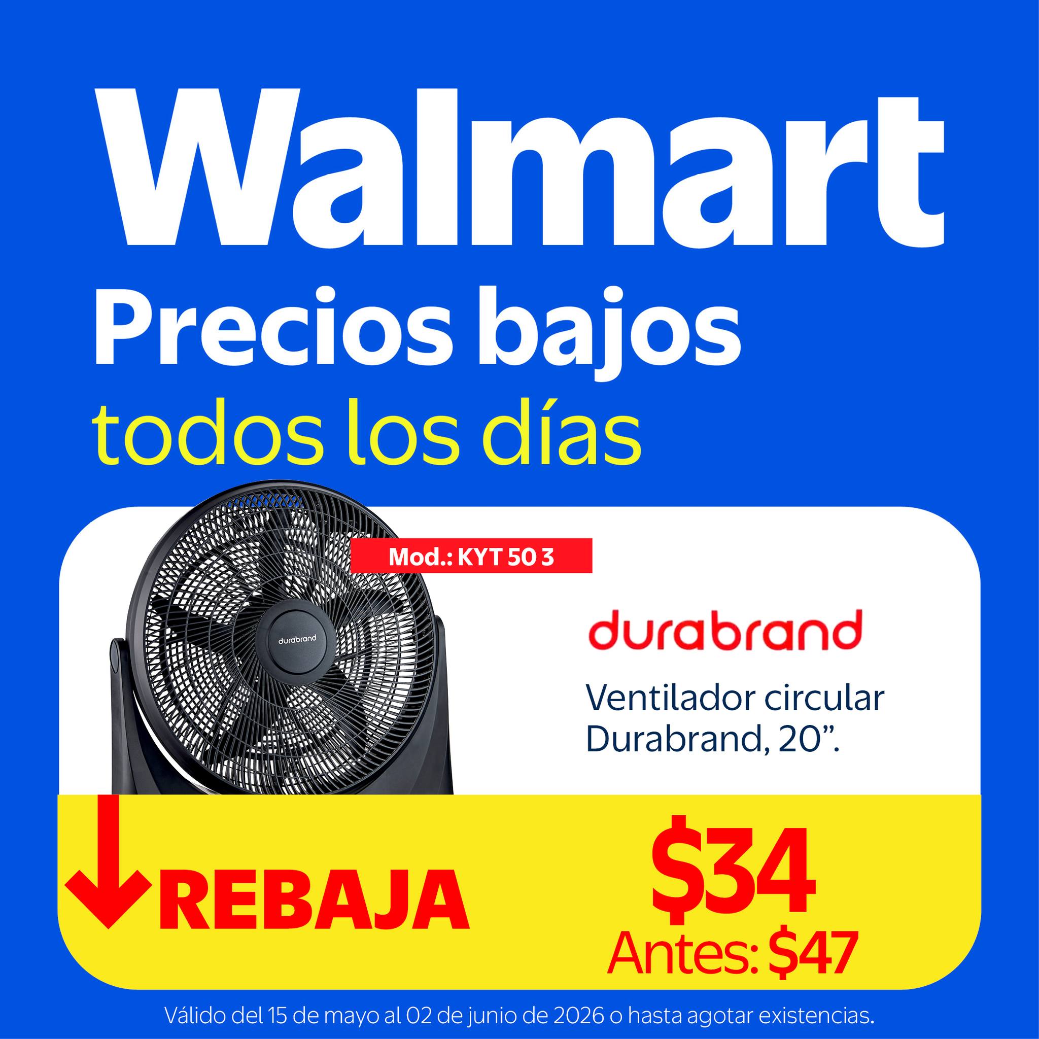 Walmart El Salvador Facebook ad: El calor se combate a precios bajos con…