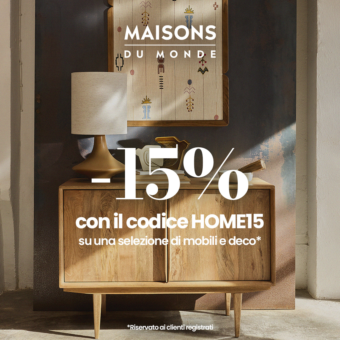 Maisons du Monde Facebook ad: -15% su una selezione di mobili e deco