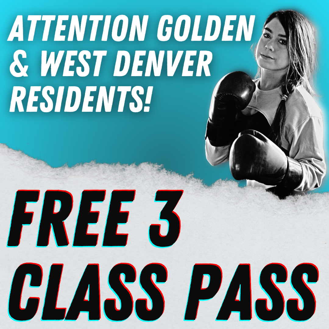 MPOWR Kickboxing Facebook ad: 3 FREE CLASSES