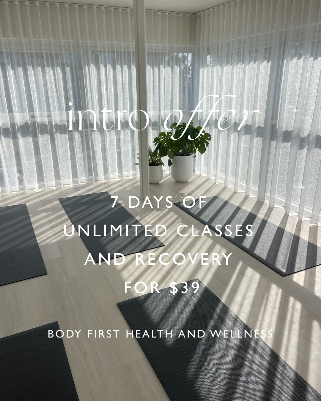 Body First Health and Wellness Facebook ad: 7 Days For $39!