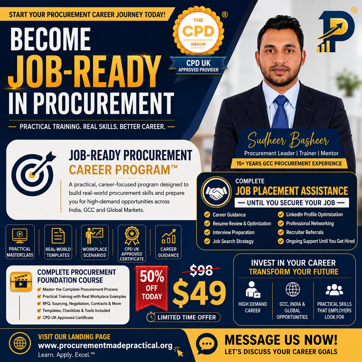 Procurement Made Practical TM Facebook ad: **Want to Build a Successful Career in Procurement?**