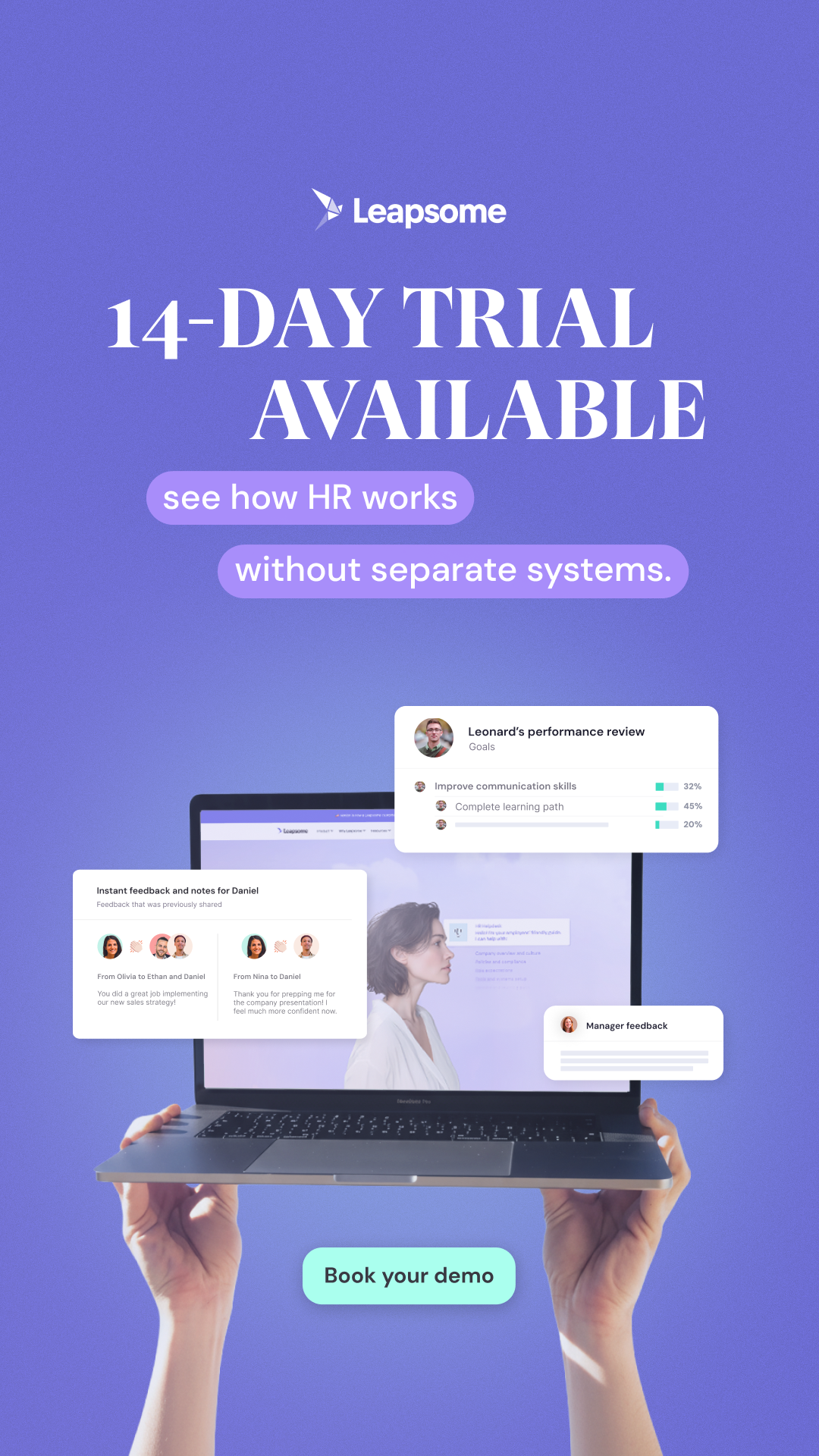 Leapsome Facebook ad
