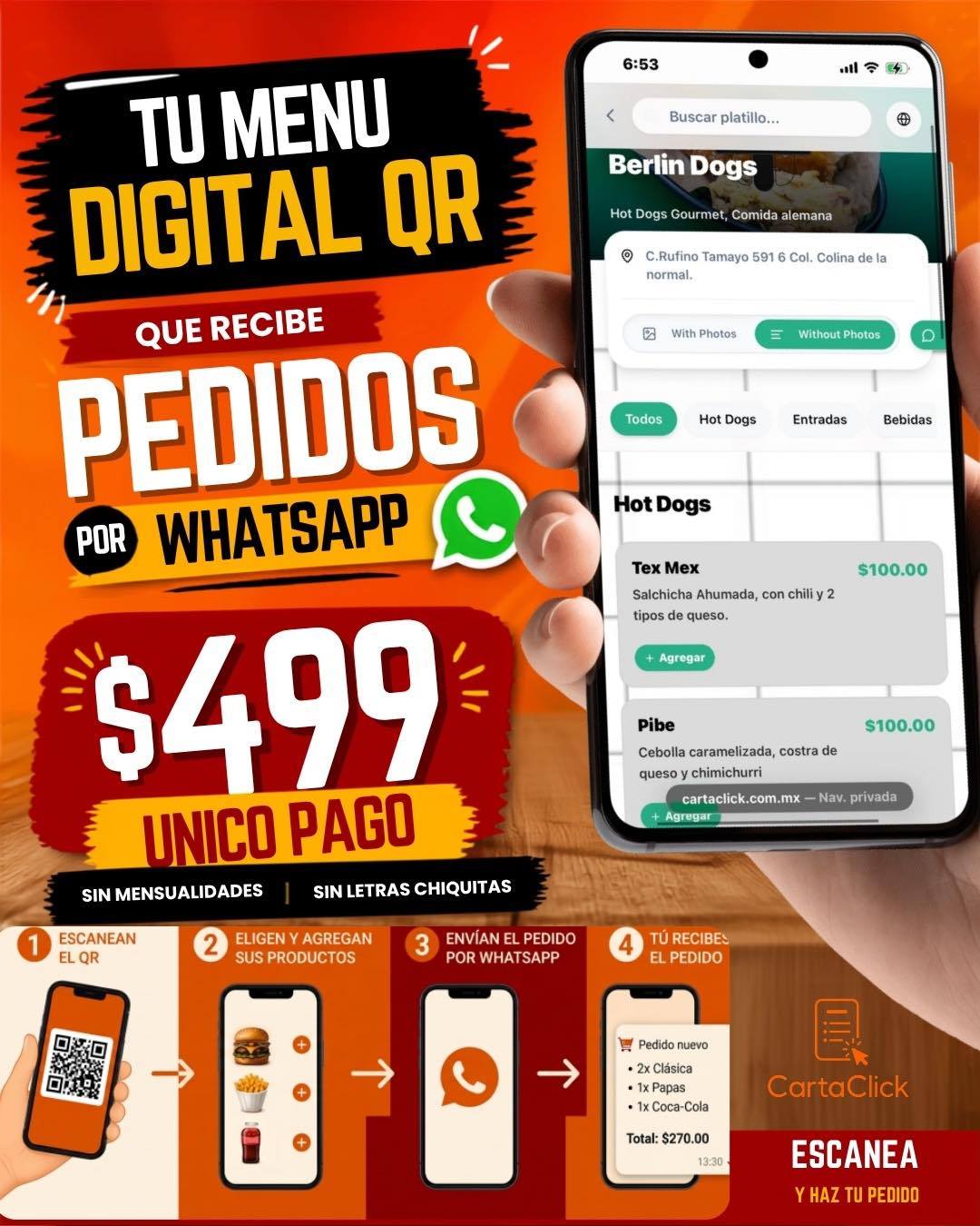 Carta Click Facebook ad: SI TIENES UN NEGOCIO DE
