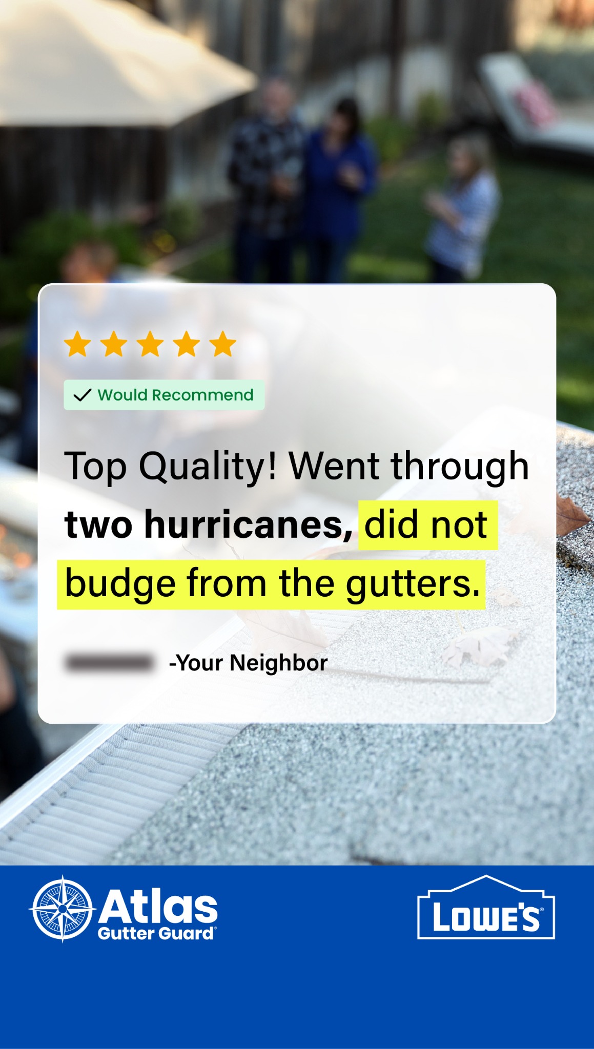 Atlas Gutter Guard Facebook ad from Jun 1, 2026
