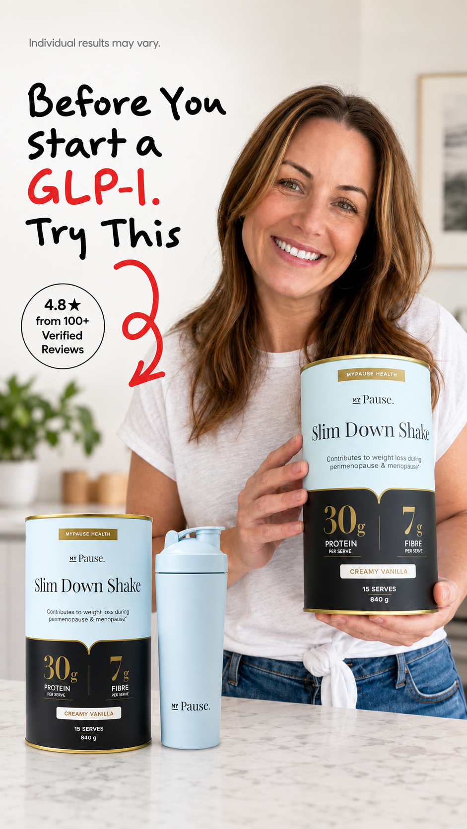 MyPause Health Facebook ad: The Shake Made For Women 40+
