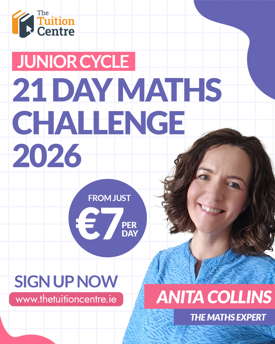 The Tuition Centre Facebook ad: 21 Day Maths Challenge