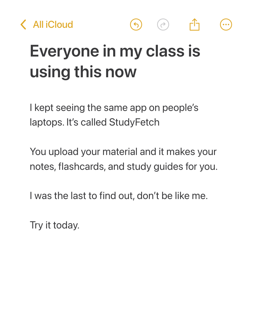 StudyFetch Facebook ad