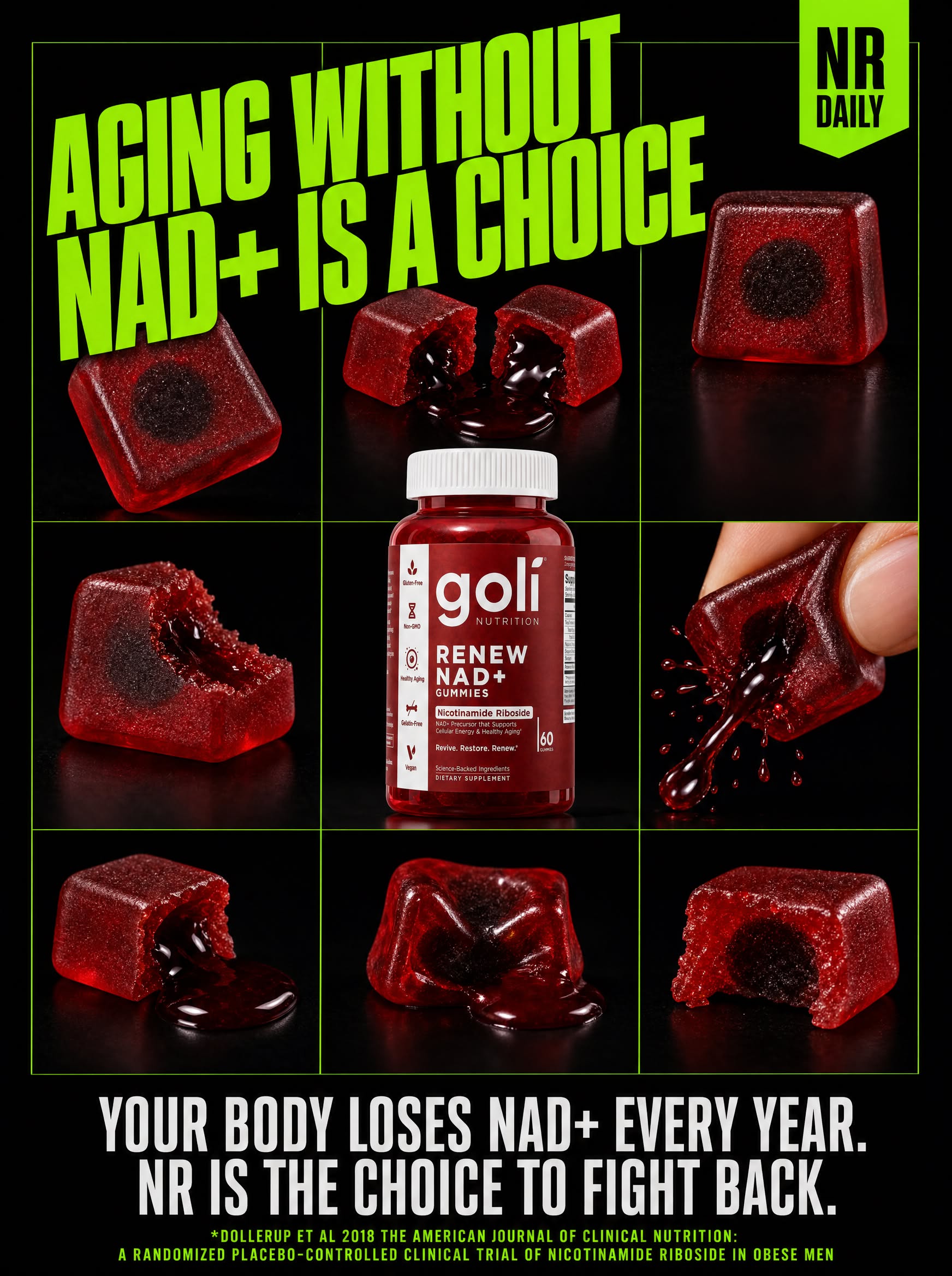 Goli Facebook ad: Zero Sugar, Maximum Yum: 3 FOR 34